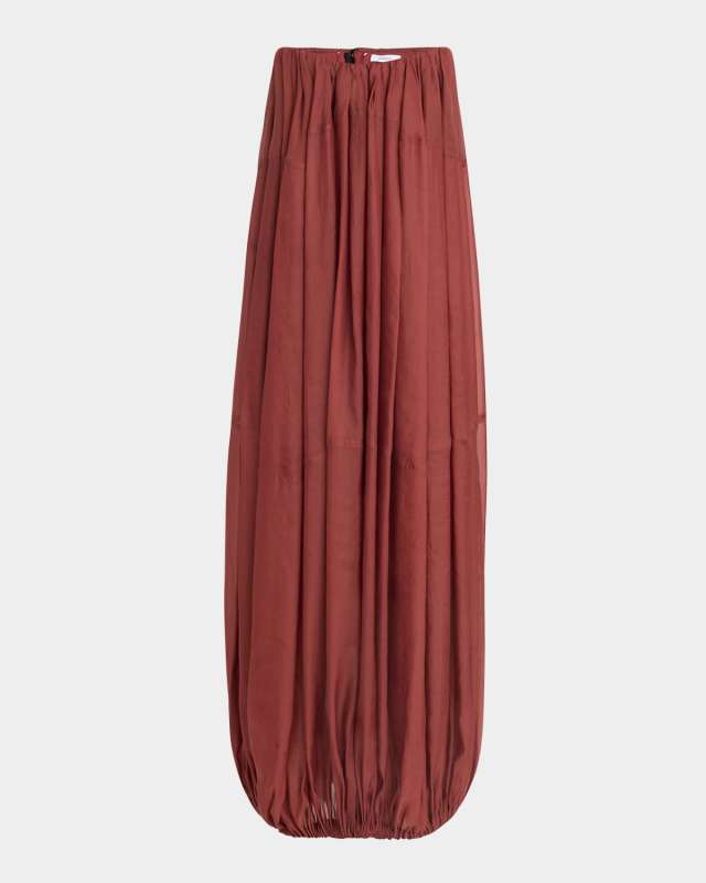 Strapless Bubble-Hem Maxi Dress